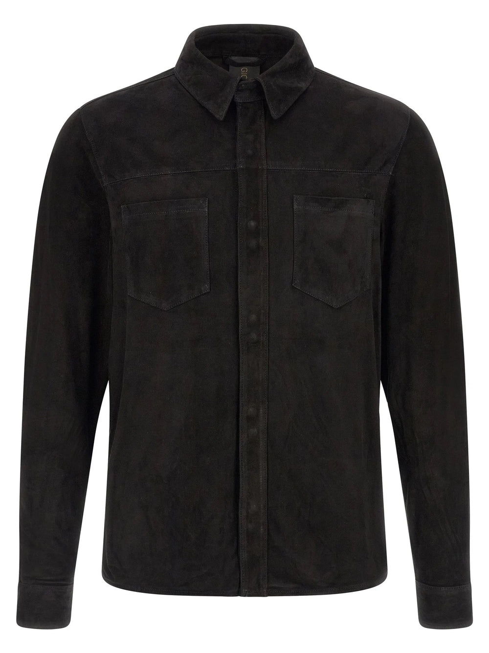 GIORGIO BRATO Black Suede Leather Blouse