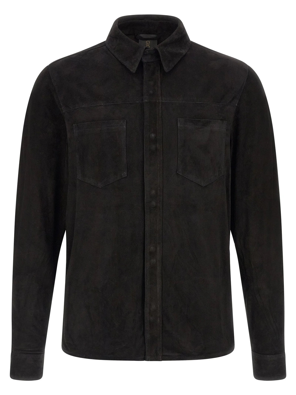 GIORGIO BRATO Black Suede Leather Blouse