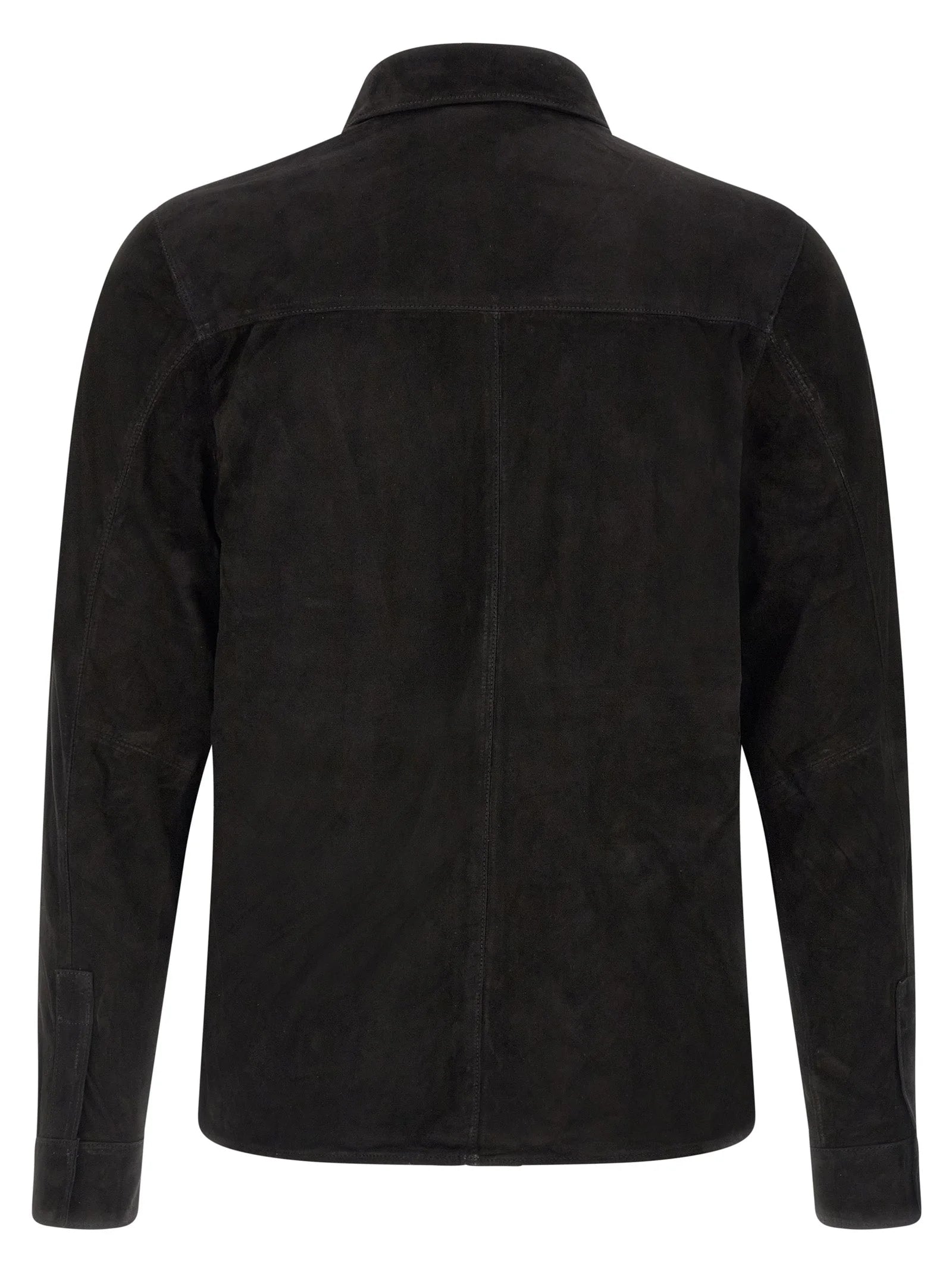 GIORGIO BRATO Black Suede Leather Blouse