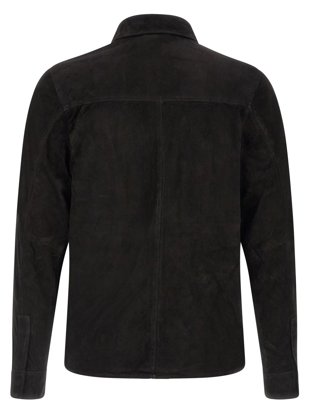 GIORGIO BRATO Black Suede Leather Blouse