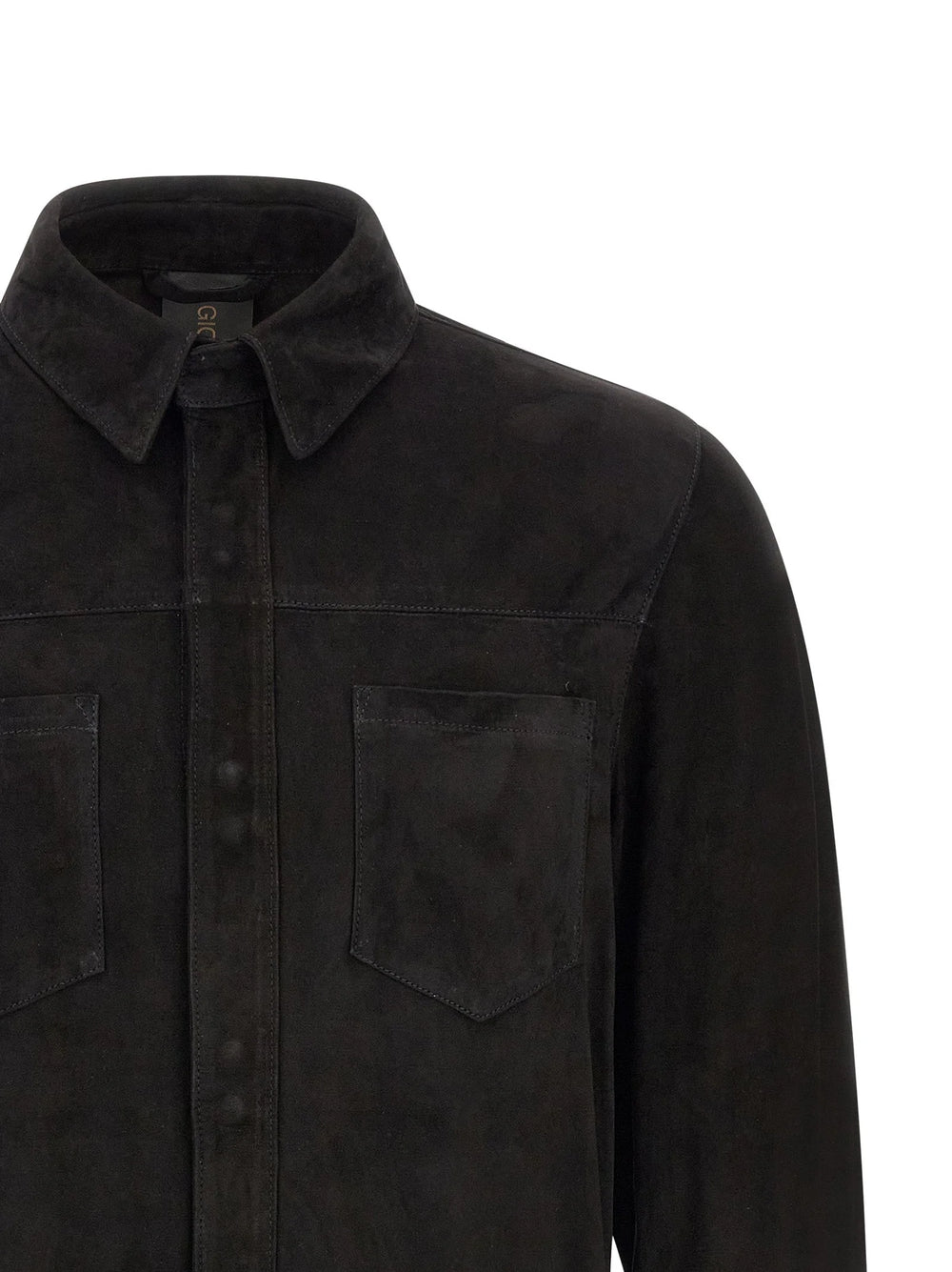 GIORGIO BRATO Black Suede Leather Blouse