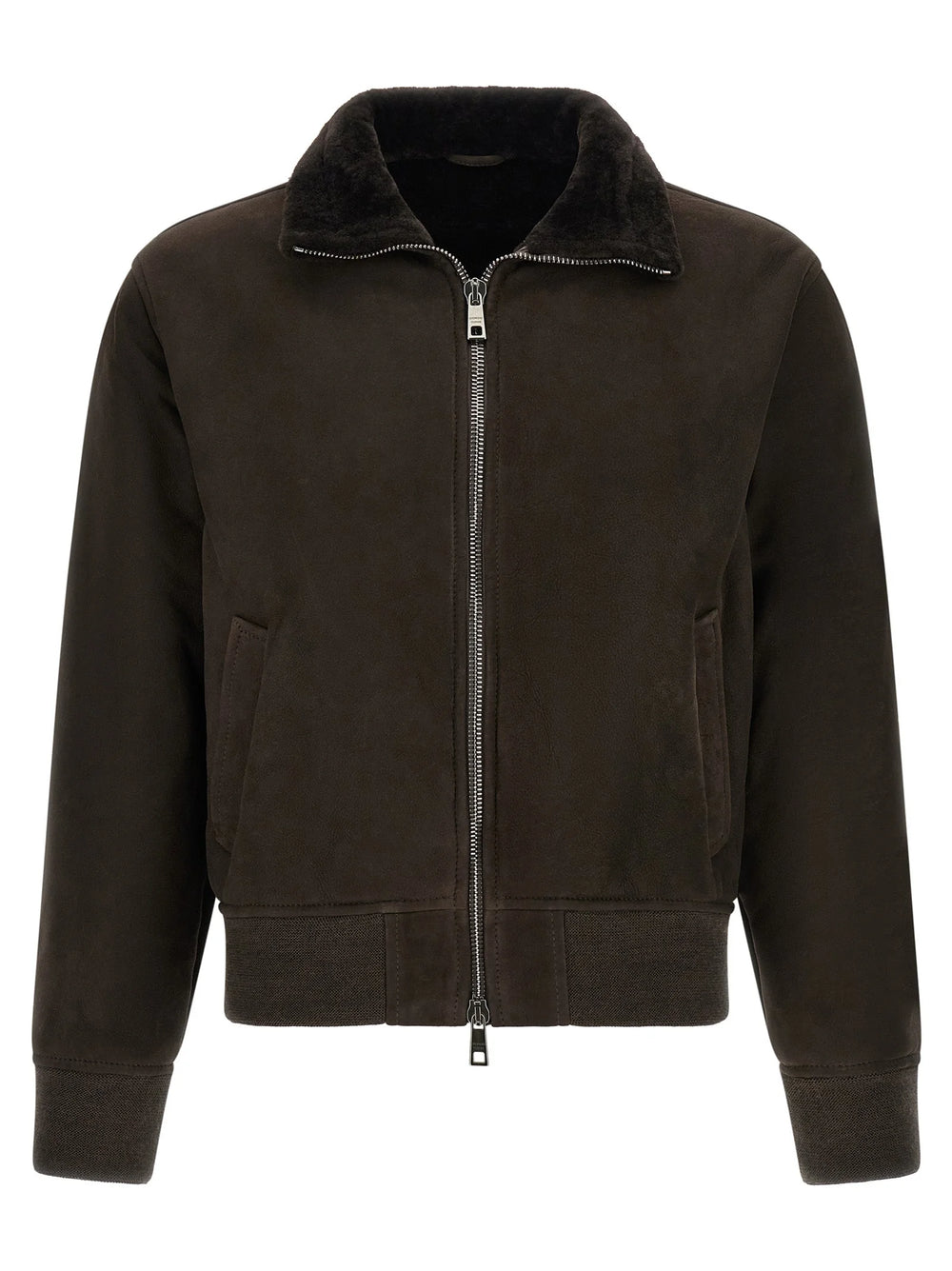 GIORGIO BRATO Brown Lamb Leather Leather Jacket