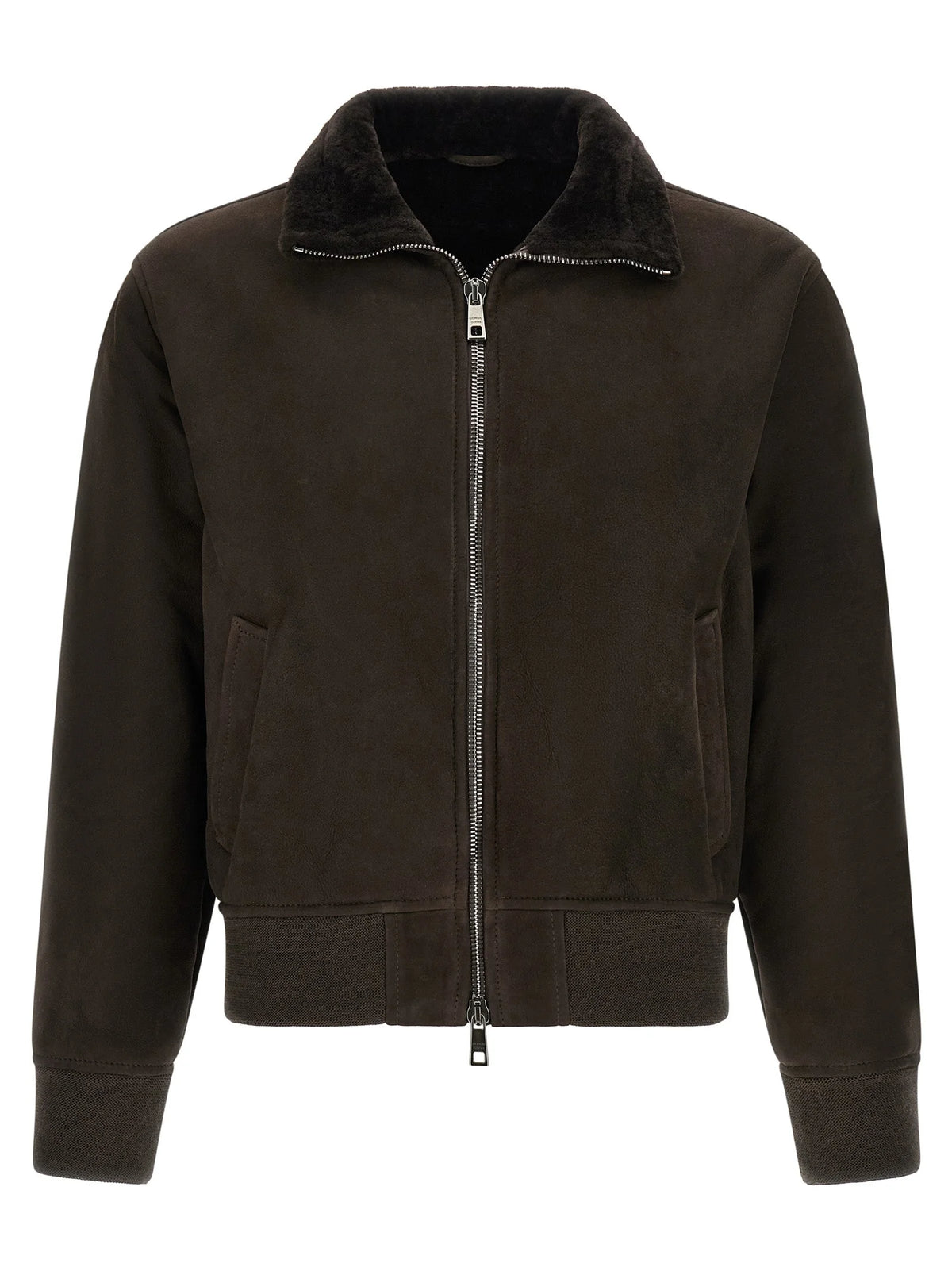 GIORGIO BRATO Brown Lamb Leather Leather Jacket