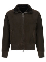 GIORGIO BRATO Brown Lamb Leather Leather Jacket