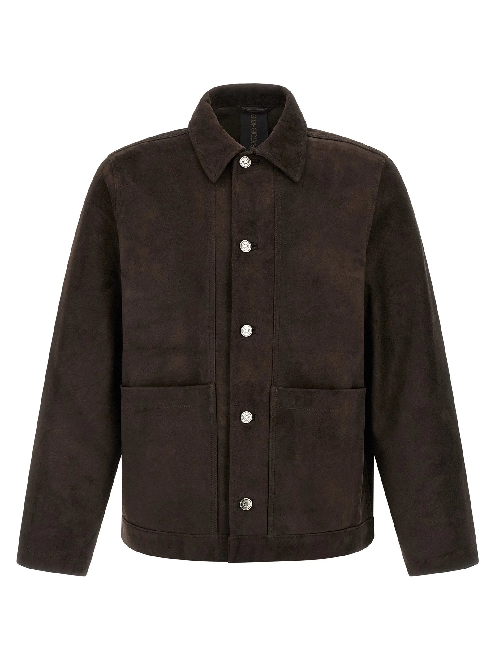 GIORGIO BRATO Brown Suede Leather Leather Jacket