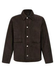 GIORGIO BRATO Brown Suede Leather Leather Jacket