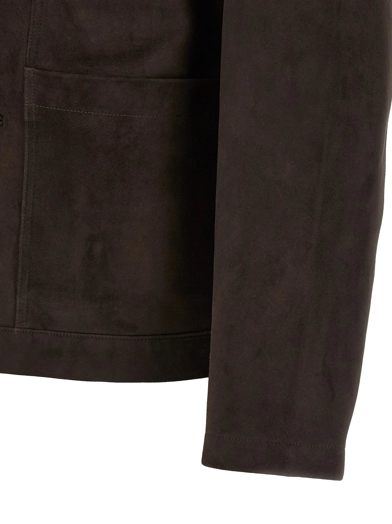 GIORGIO BRATO Brown Suede Leather Leather Jacket
