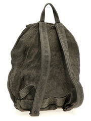 GIORGIO BRATO Gray Lamb Leather Backpack