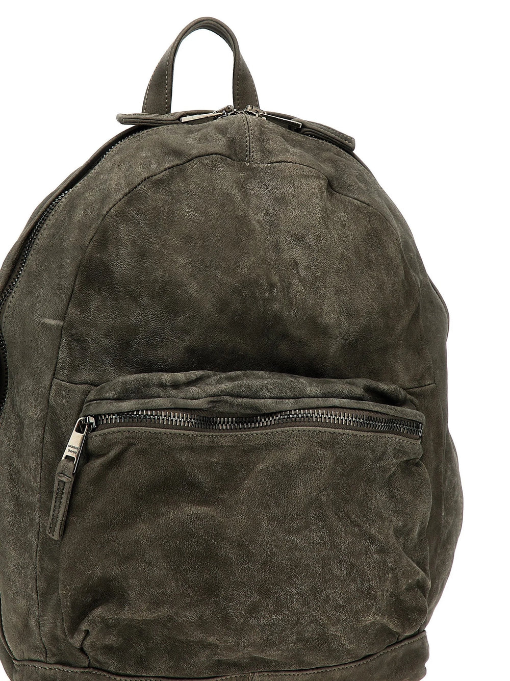GIORGIO BRATO Gray Lamb Leather Backpack