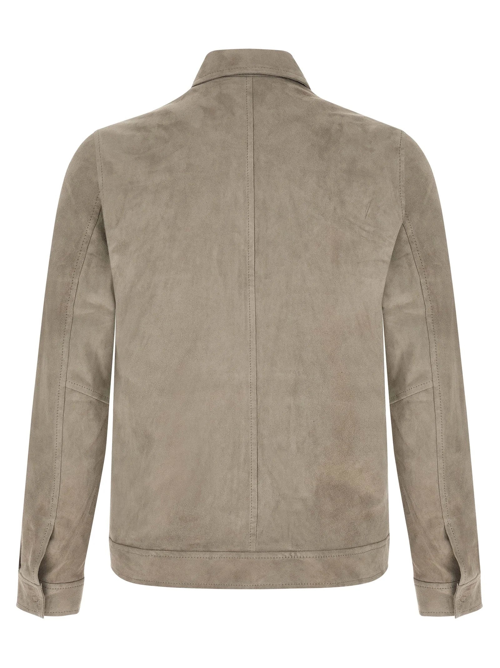 GIORGIO BRATO Gray Lamb Leather Leather Jacket