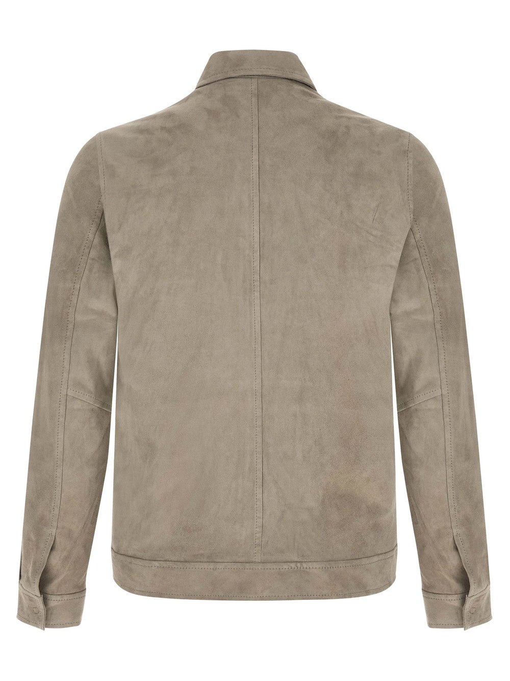 GIORGIO BRATO Gray Lamb Leather Leather Jacket