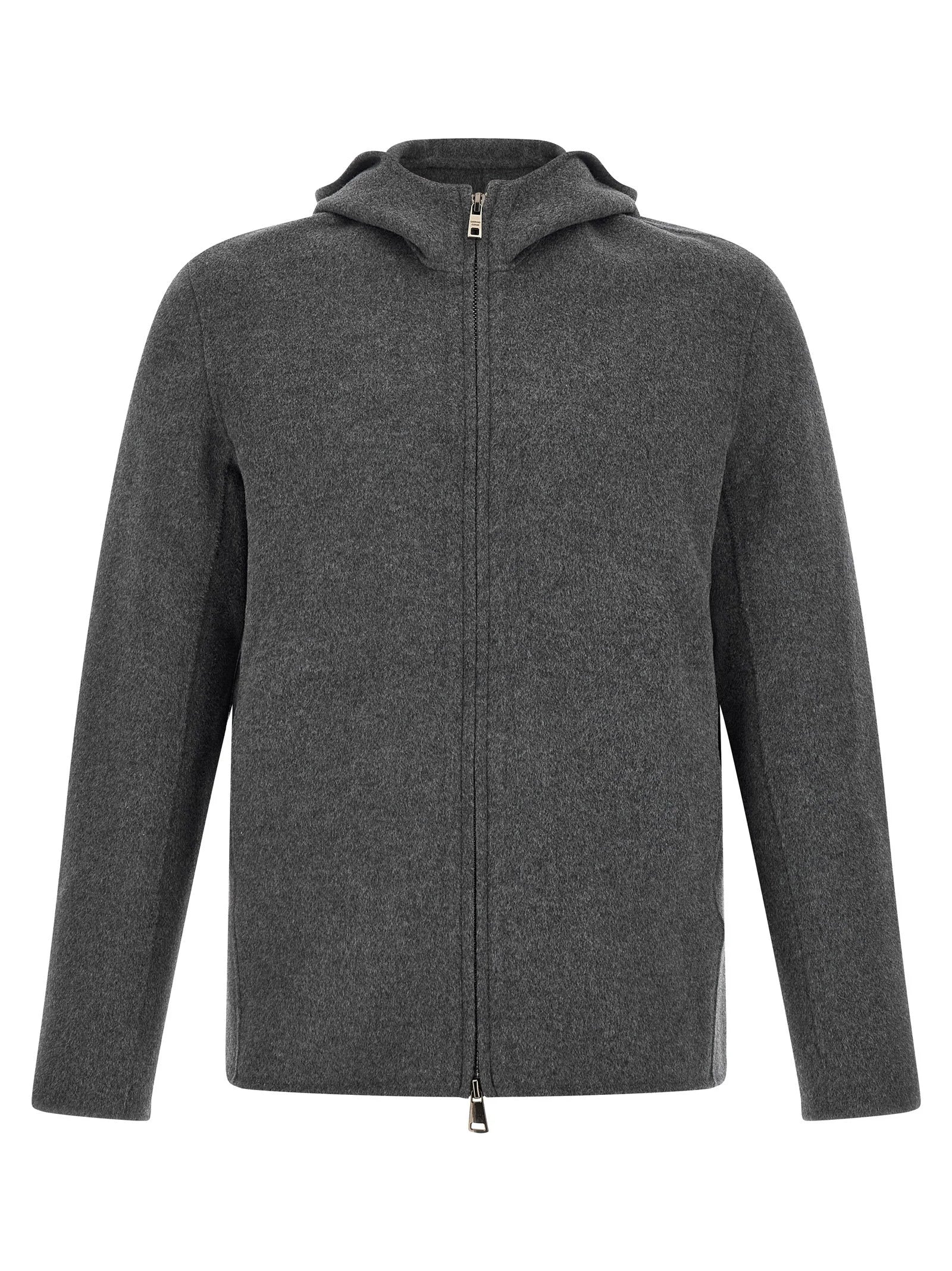 GIORGIO BRATO Gray Wool Full-Length Jacket