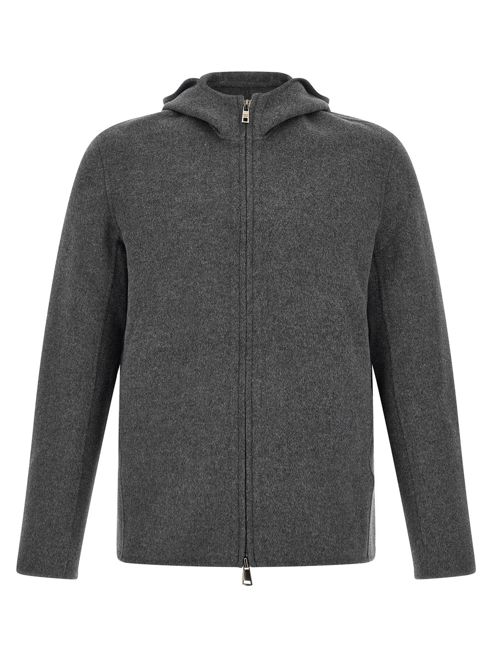 GIORGIO BRATO Gray Wool Full-Length Jacket
