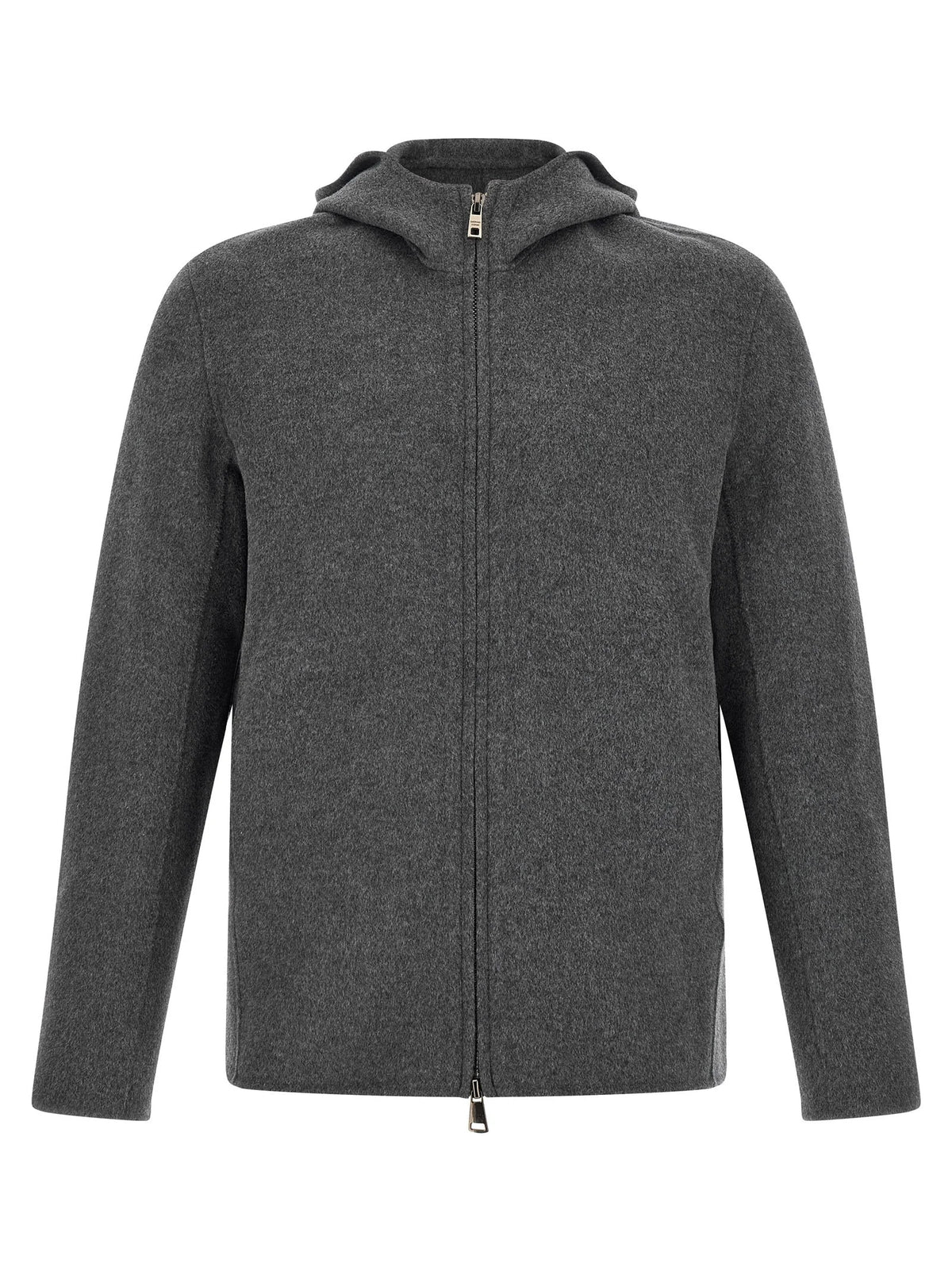 GIORGIO BRATO Gray Wool Full-Length Jacket