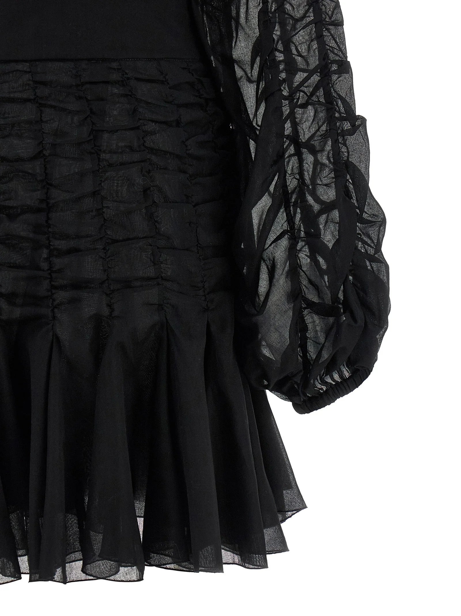 Giovanni Bedin Black Cotton Short Dress - IT40