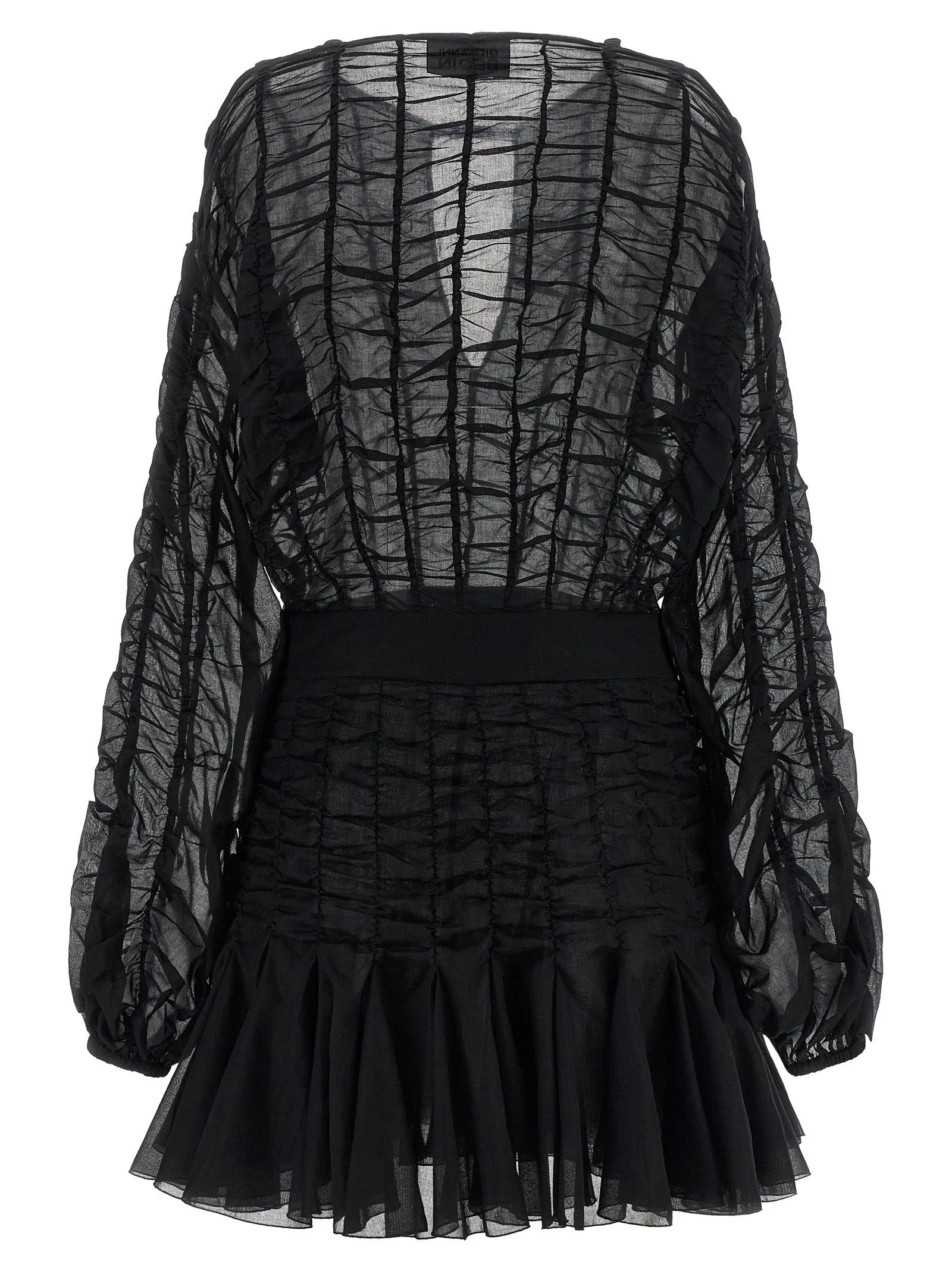Giovanni Bedin Black Cotton Short Dress - IT40