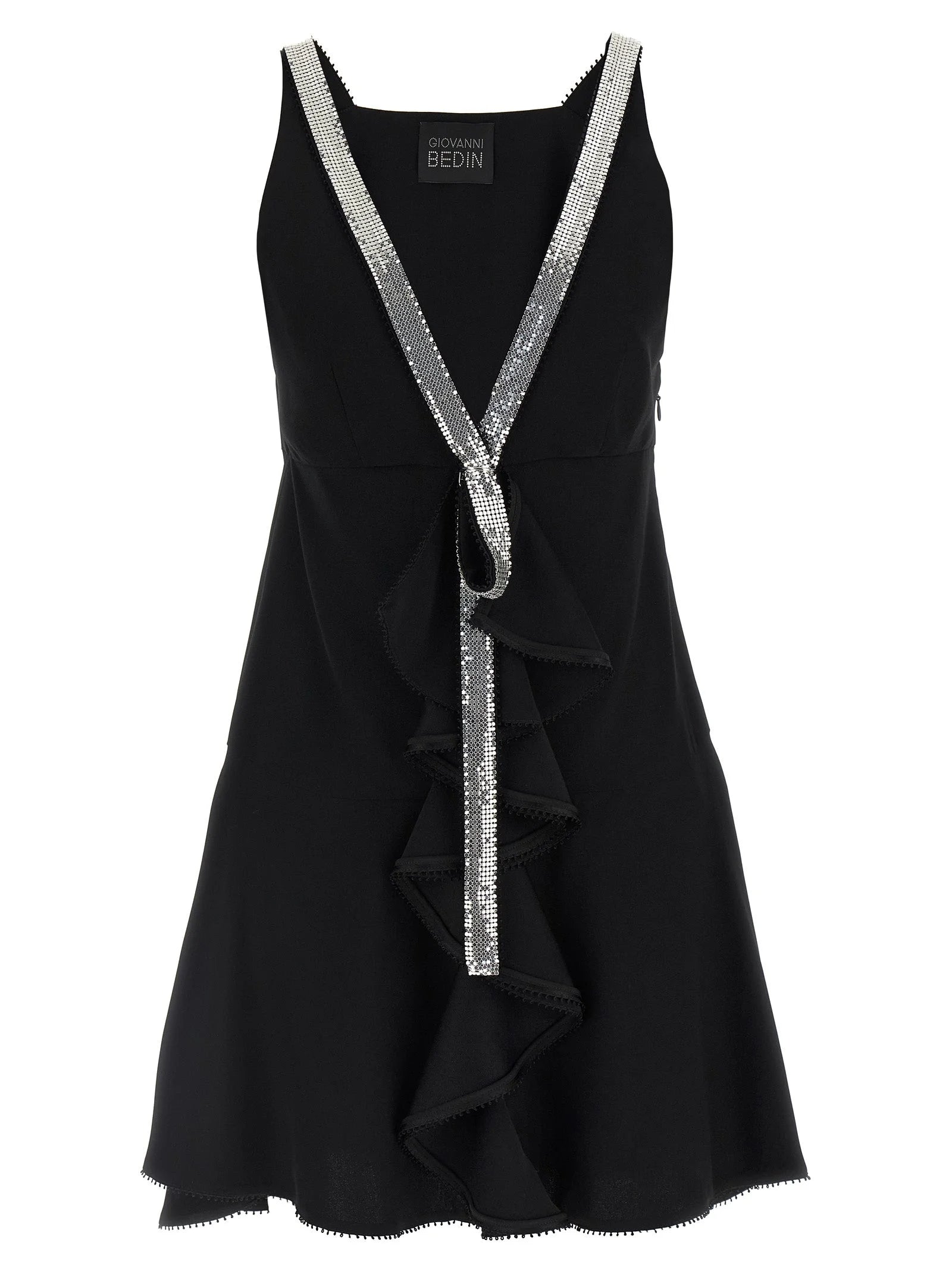 Giovanni Bedin Black Viscose Short Dress - IT40