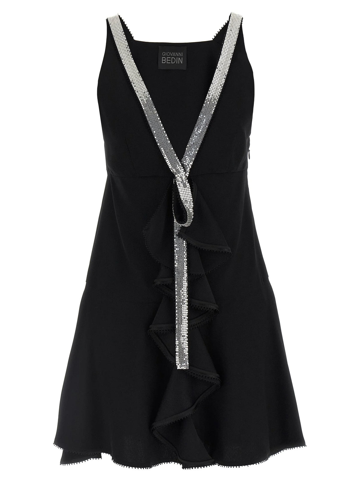 Giovanni Bedin Black Viscose Short Dress - IT40