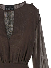 Giovanni Bedin Brown Cotton Short Dress - IT40