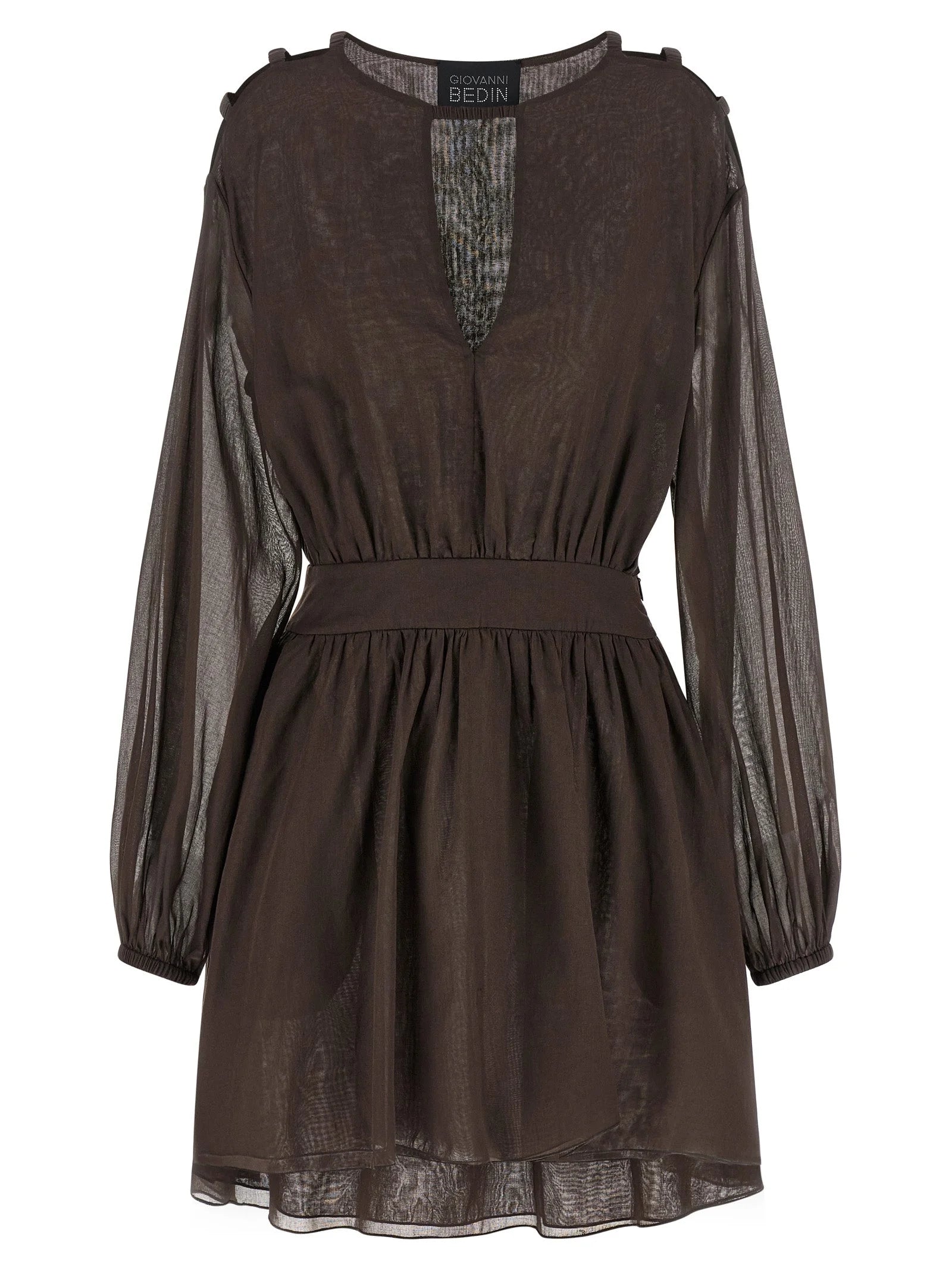 Giovanni Bedin Brown Cotton Short Dress - IT40