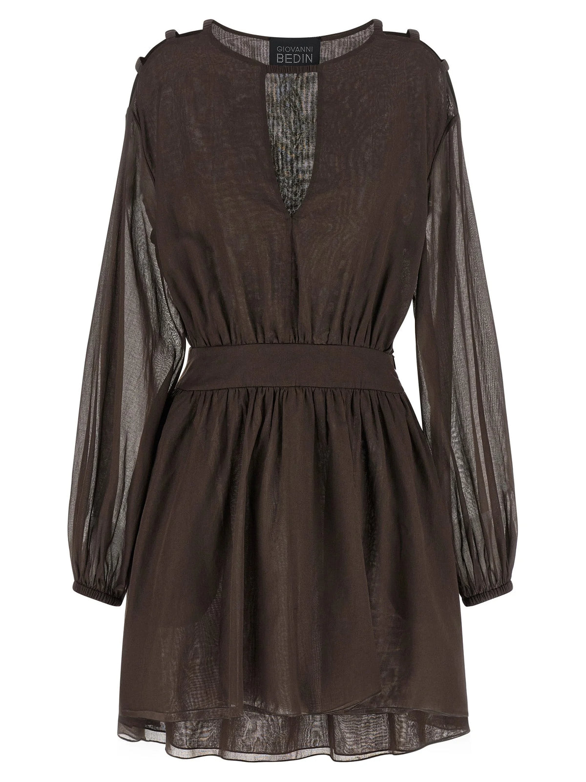 Giovanni Bedin Brown Cotton Short Dress - IT40