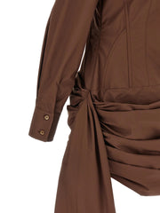 Giuseppe Di Morabito Brown Cotton Short Dress