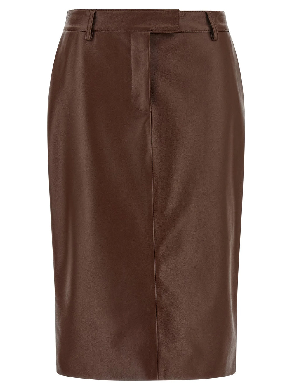 Giuseppe Di Morabito Brown Leather Midi Skirt