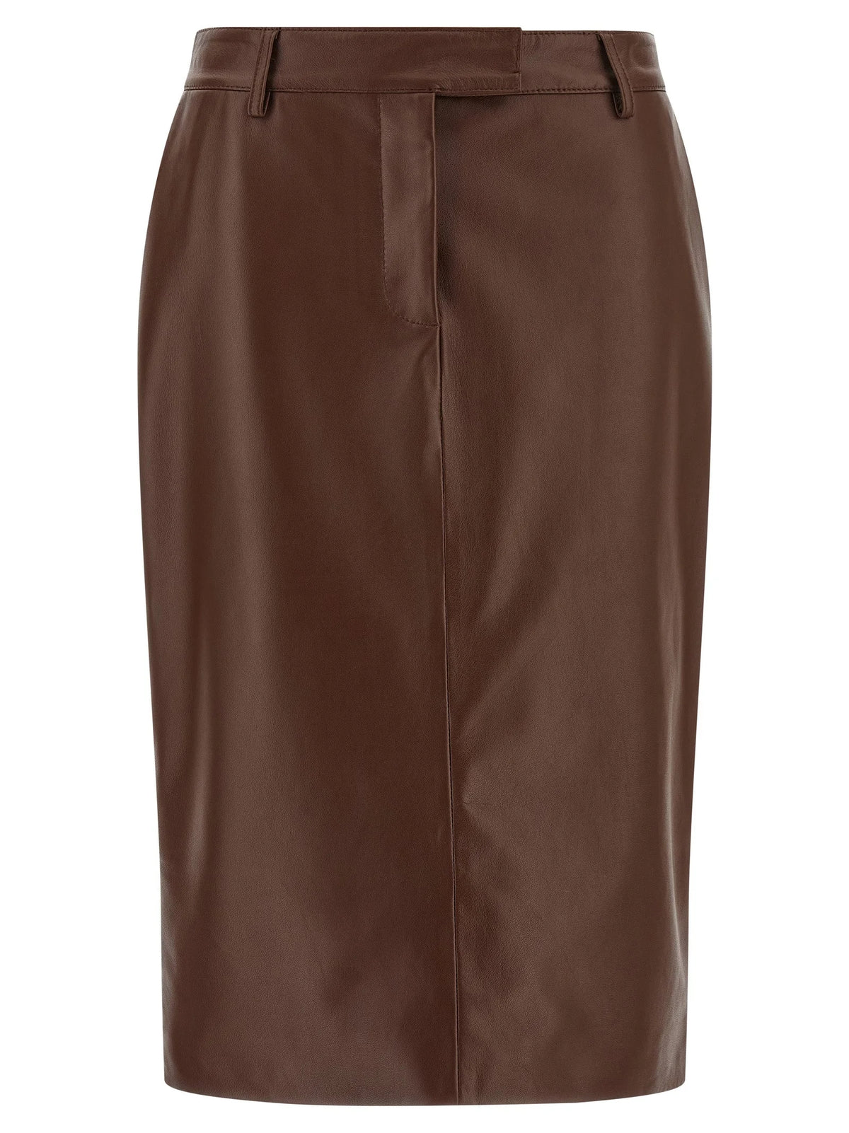 Giuseppe Di Morabito Brown Leather Midi Skirt