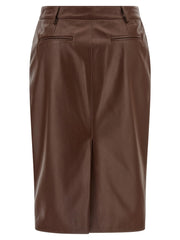 Giuseppe Di Morabito Brown Leather Midi Skirt
