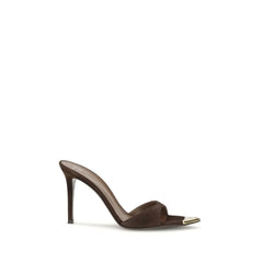 Giuseppe Zanotti Black Calf Leather Bos Taurus Stiletto Heel Sandals