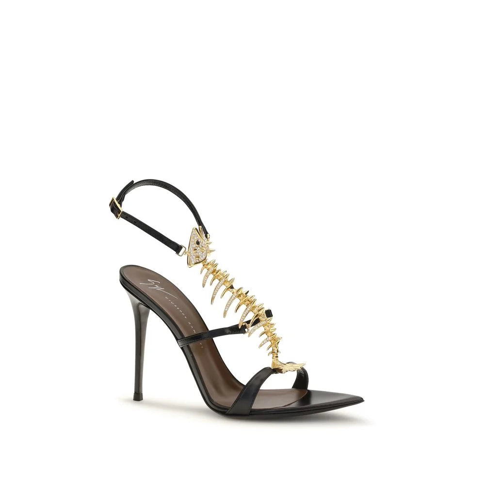 Giuseppe Zanotti Sorte Kalveskind Bos Taurus Stiletto Heel Sandaler