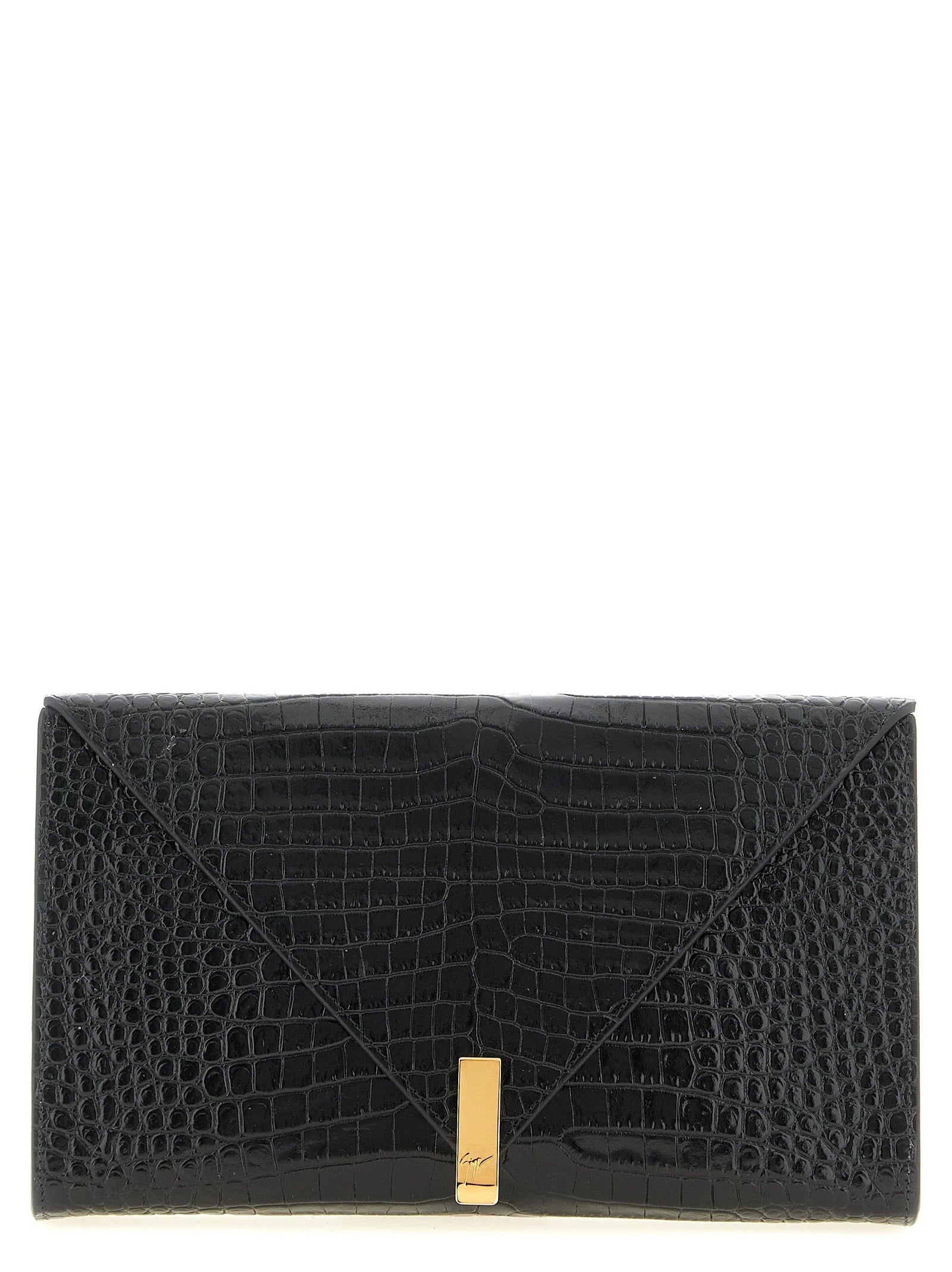 Giuseppe Zanotti Black Calfskin Clutch Bag