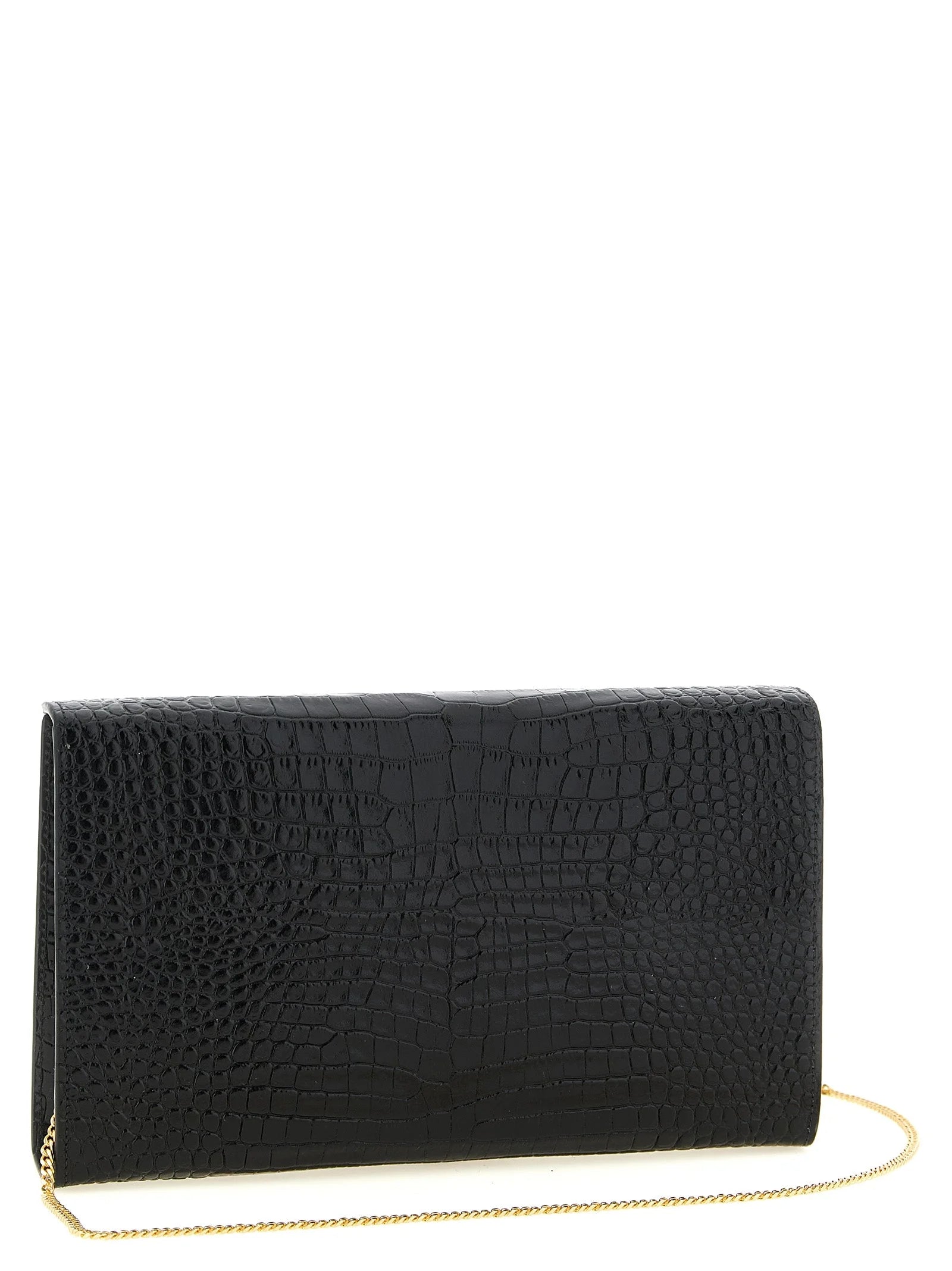 Giuseppe Zanotti Black Calfskin Clutch Bag