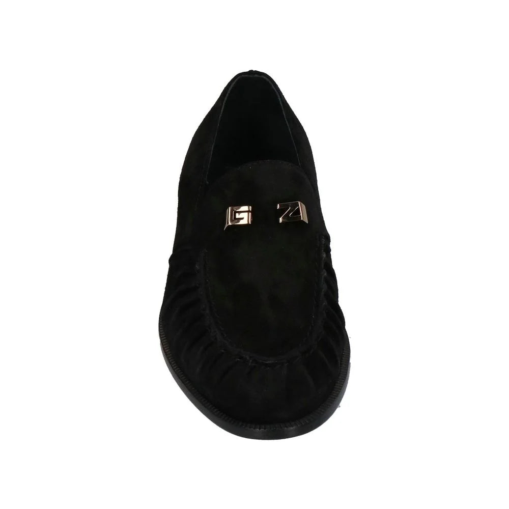 Giuseppe Zanotti Black Calfskin Slip-On Loafers