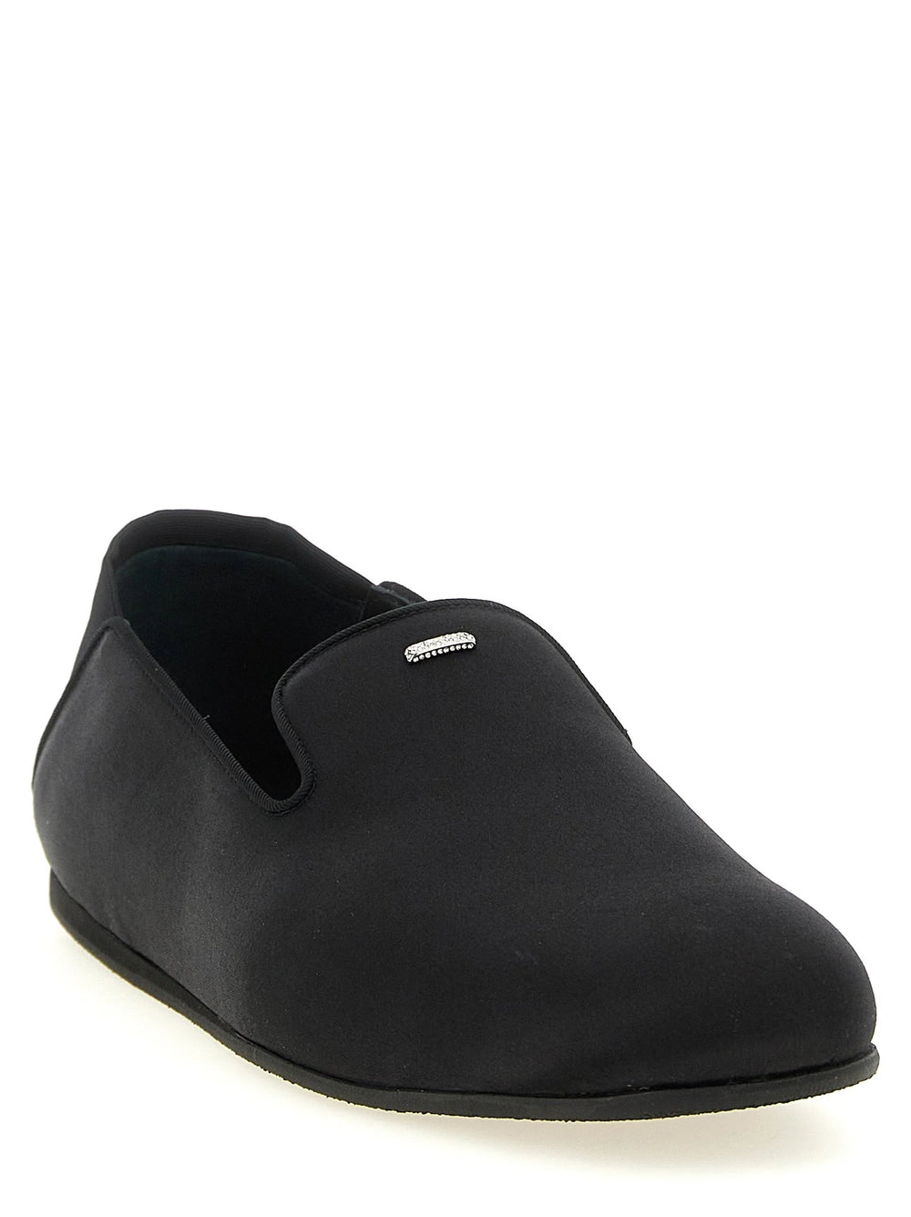 Giuseppe Zanotti Black Viscose Slip-On Loafers