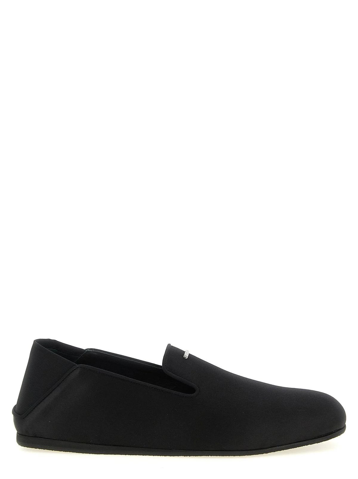 Giuseppe Zanotti Black Viscose Slip-On Loafers