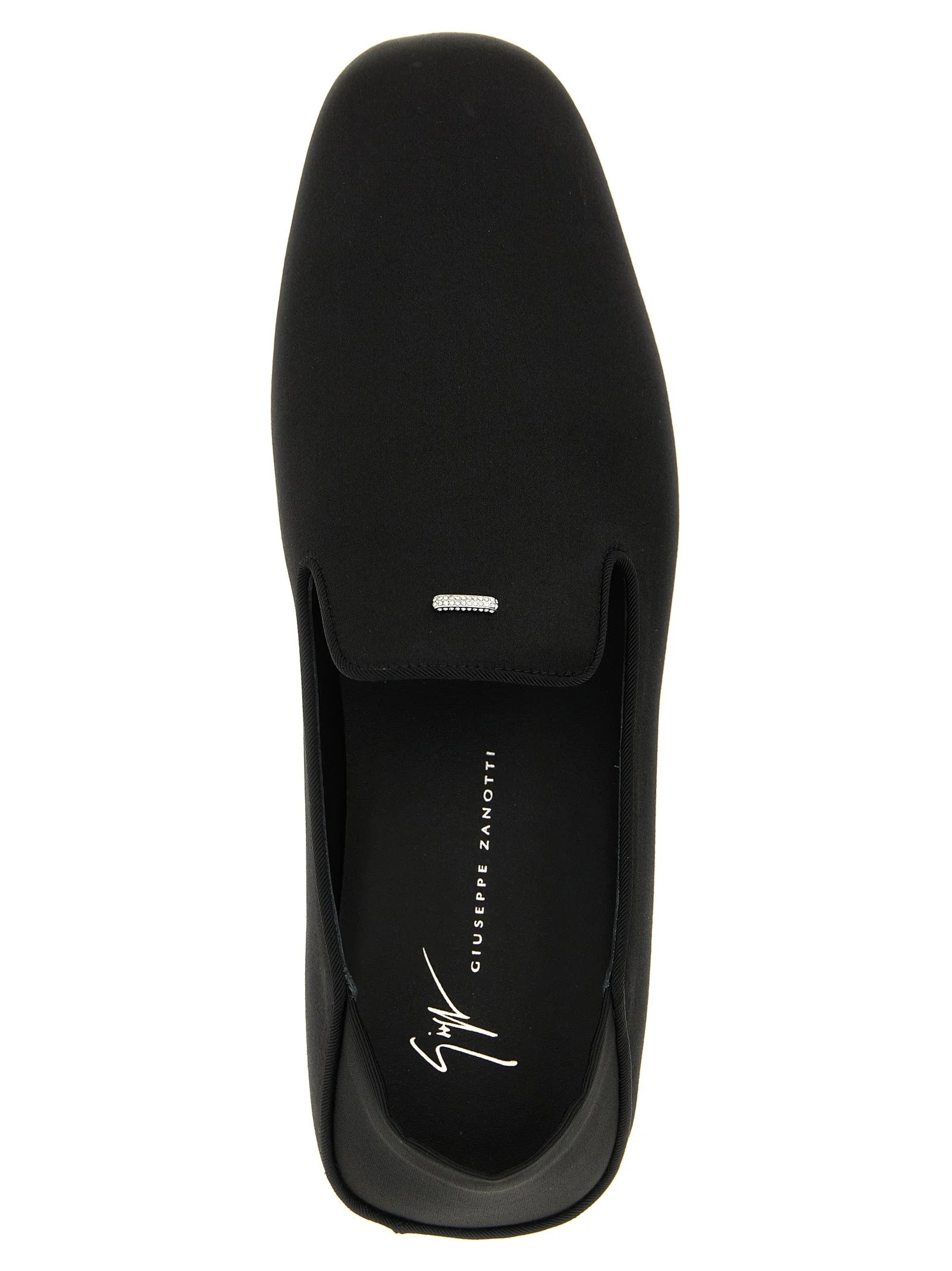 Giuseppe Zanotti Black Viscose Slip-On Loafers