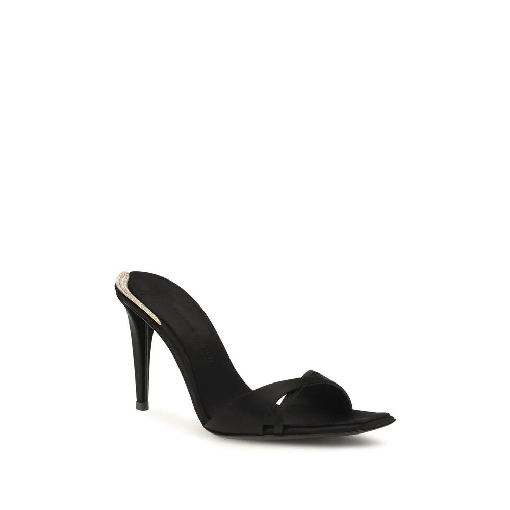 Giuseppe Zanotti Black Viscose Stiletto Heel Sandals