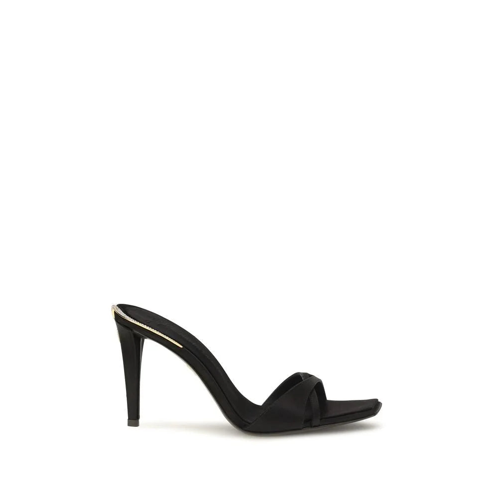 Giuseppe Zanotti Black Viscose Stiletto Heel Sandals