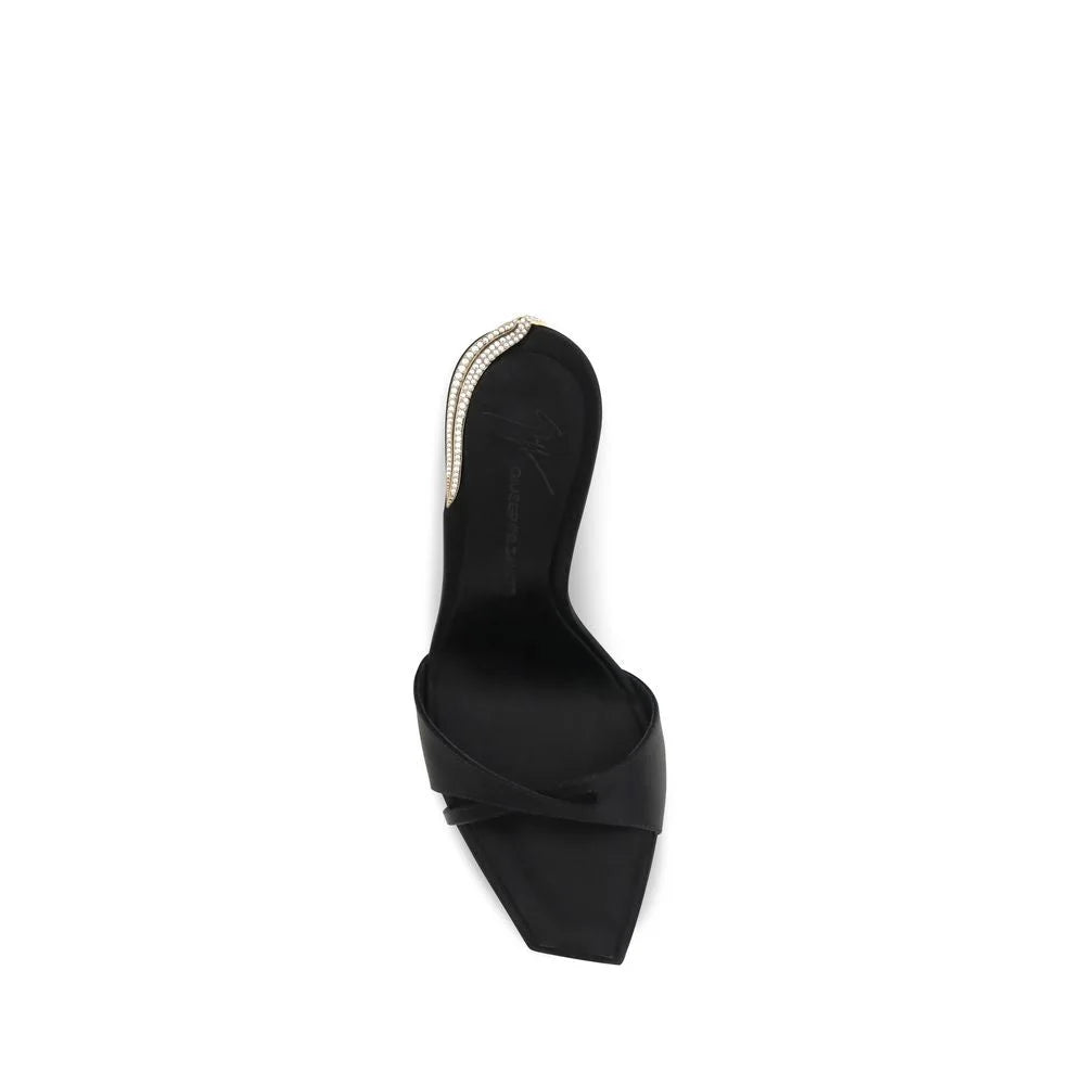 Giuseppe Zanotti Black Viscose Stiletto Heel Sandals