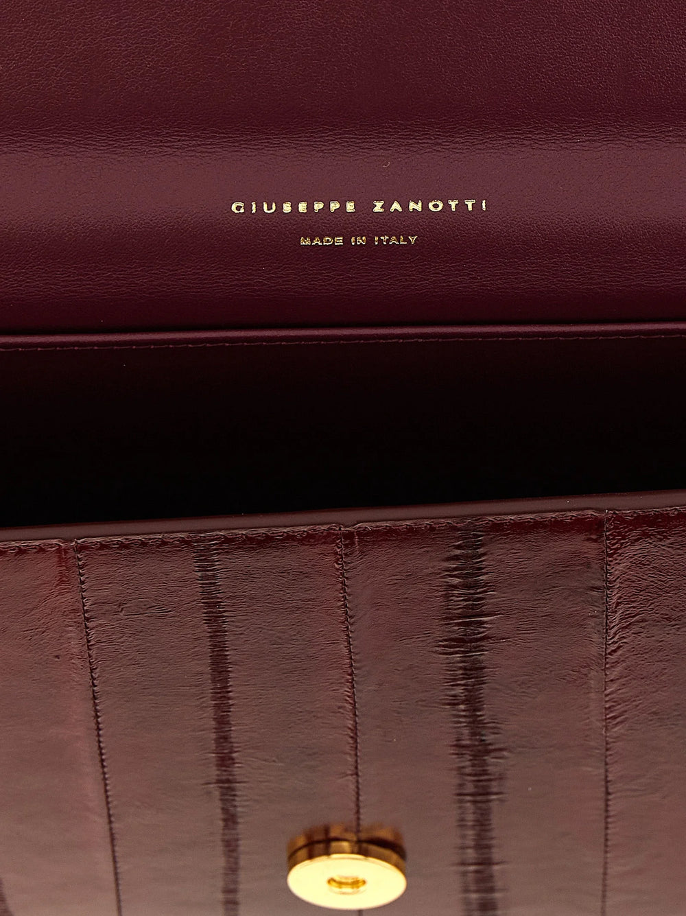 Giuseppe Zanotti Bordeaux Leather Clutch Bag