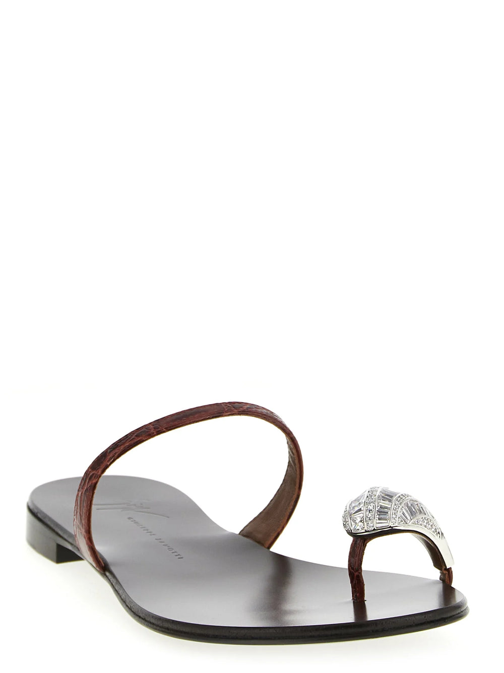 Giuseppe Zanotti Brown Calfskin Slides