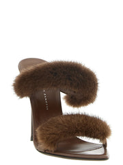 Giuseppe Zanotti Brown Cowhide Stiletto Heel Sandals