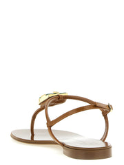 Giuseppe Zanotti Brown Lamb Leather Flat Sandals