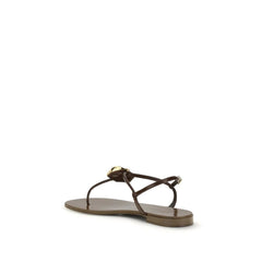 Giuseppe Zanotti Brown Stainless Steel Flat Sandals