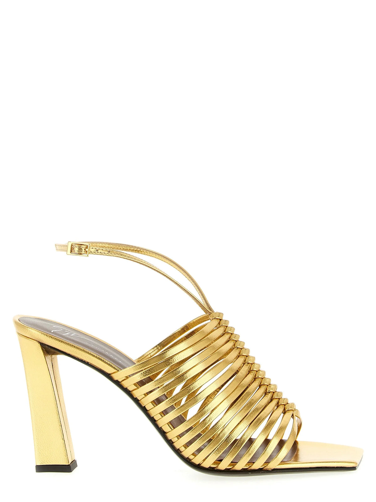 Giuseppe Zanotti Gold Calfskin Stiletto Heel Sandals