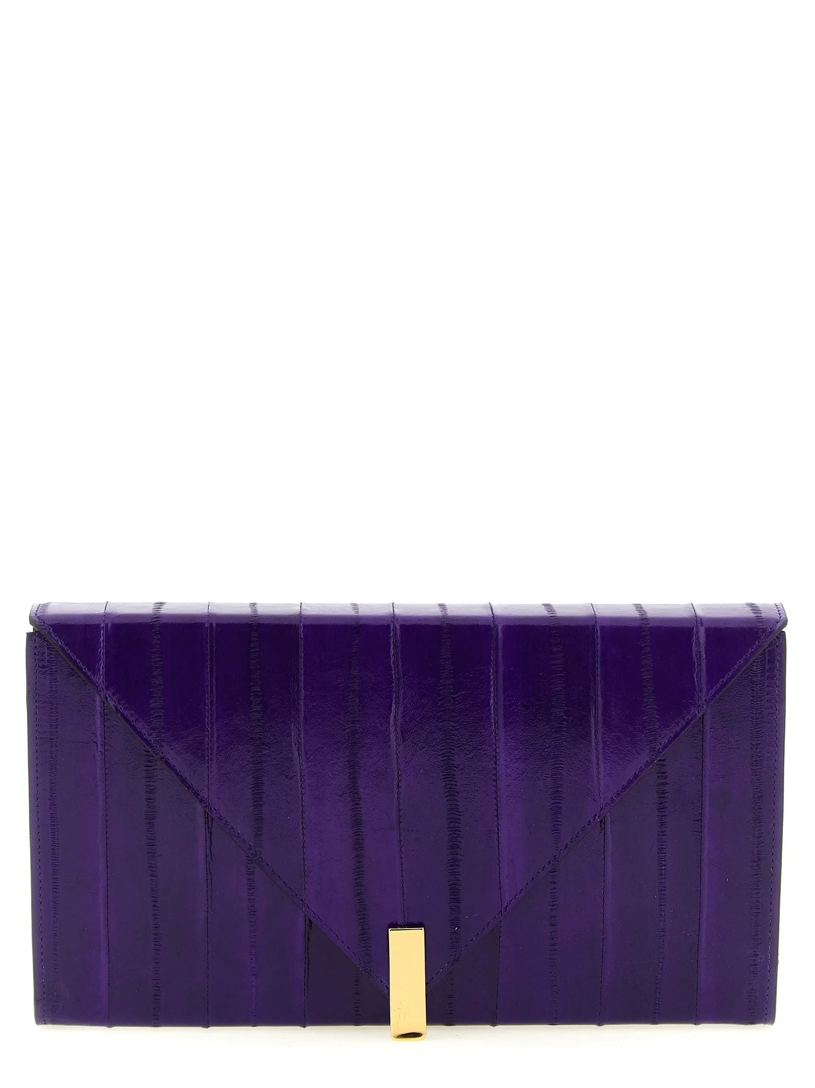 Giuseppe Zanotti Purple Leather Clutch Bag