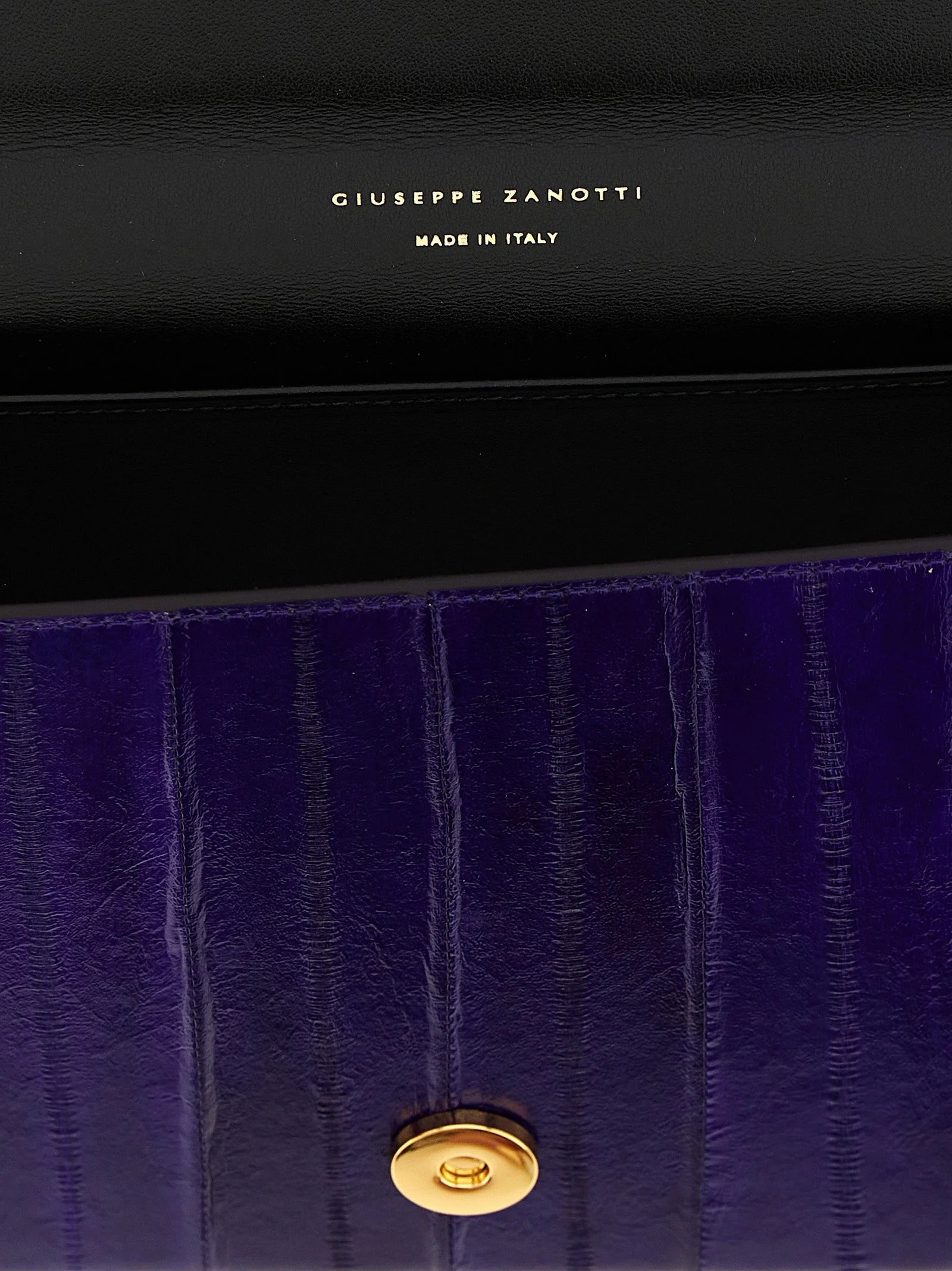 Giuseppe Zanotti Purple Leather Clutch Bag