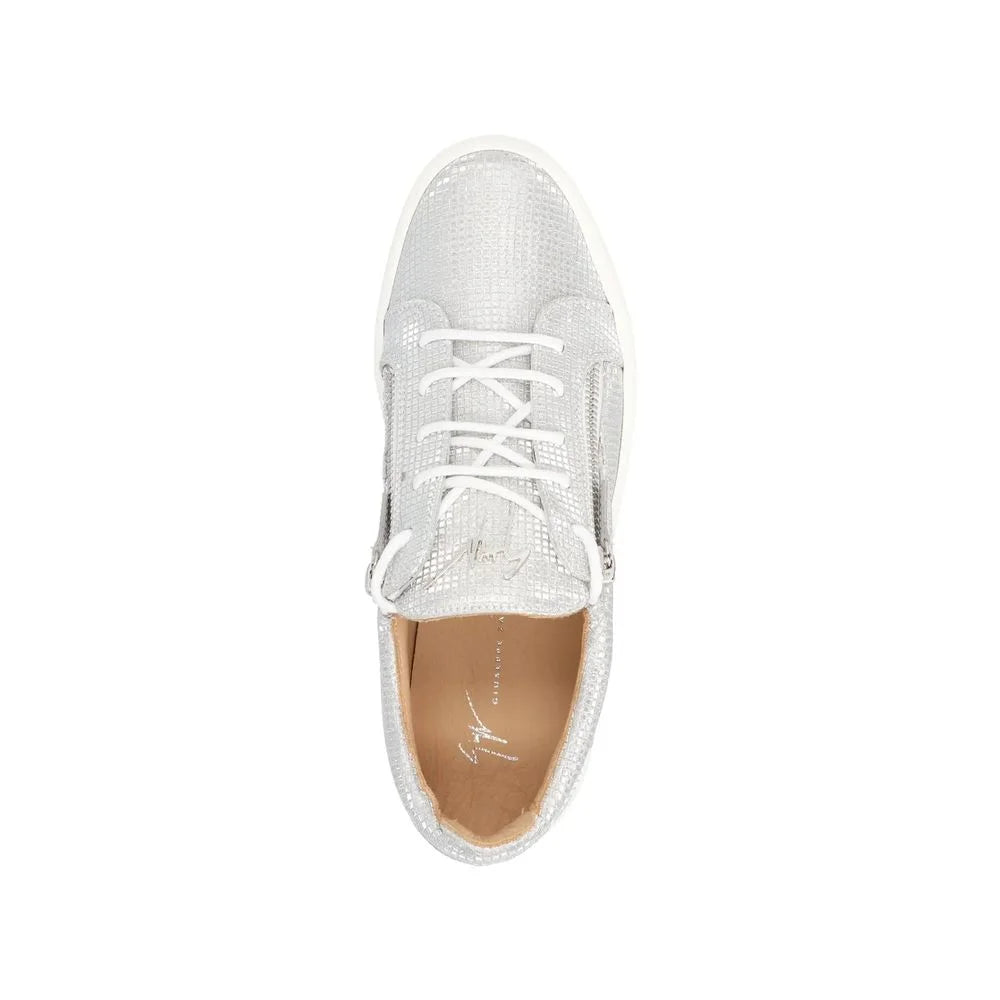 Giuseppe Zanotti Silver Fabric Low Top Sneakers - EU40/US7