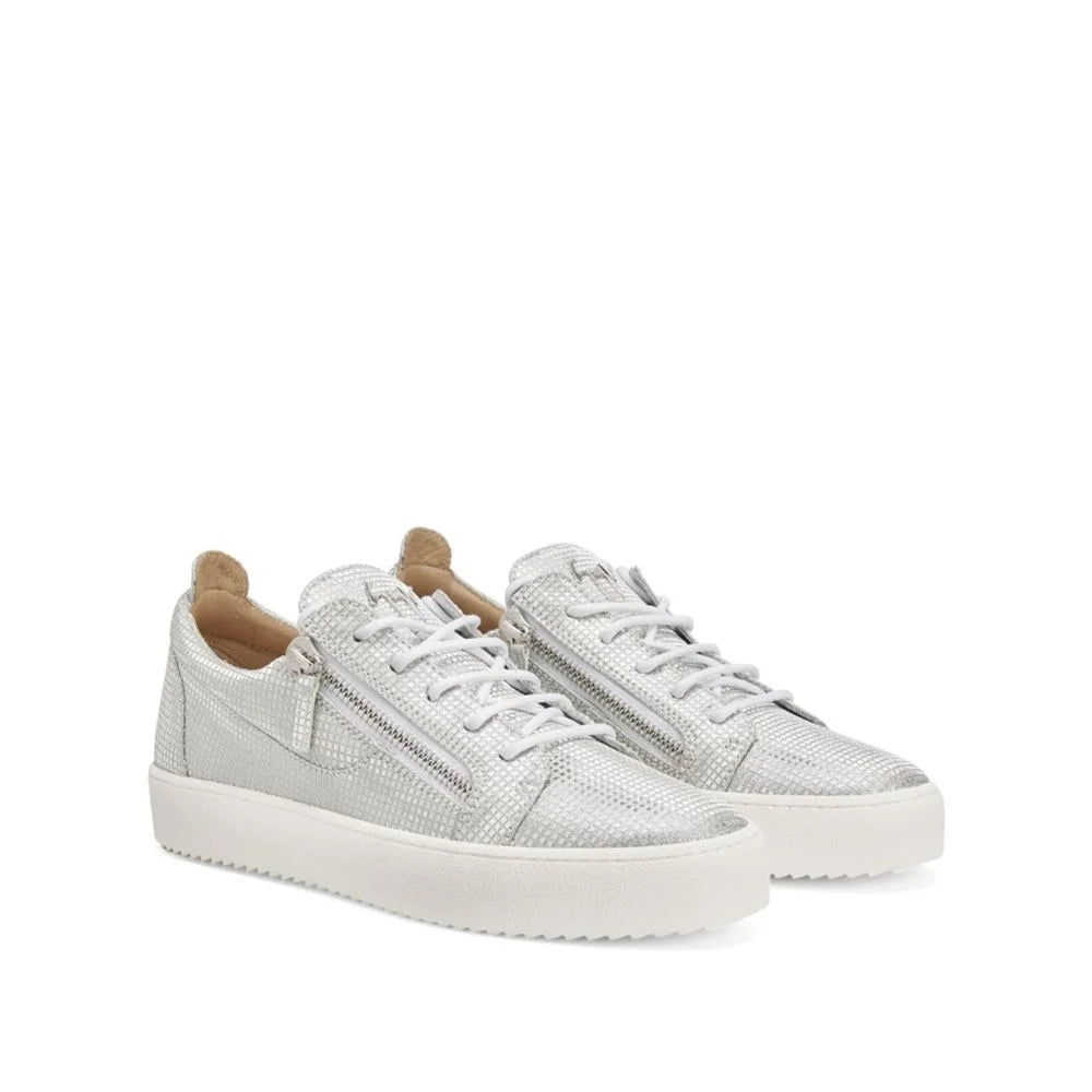 Giuseppe Zanotti Silver Fabric Low Top Sneakers - EU40/US7